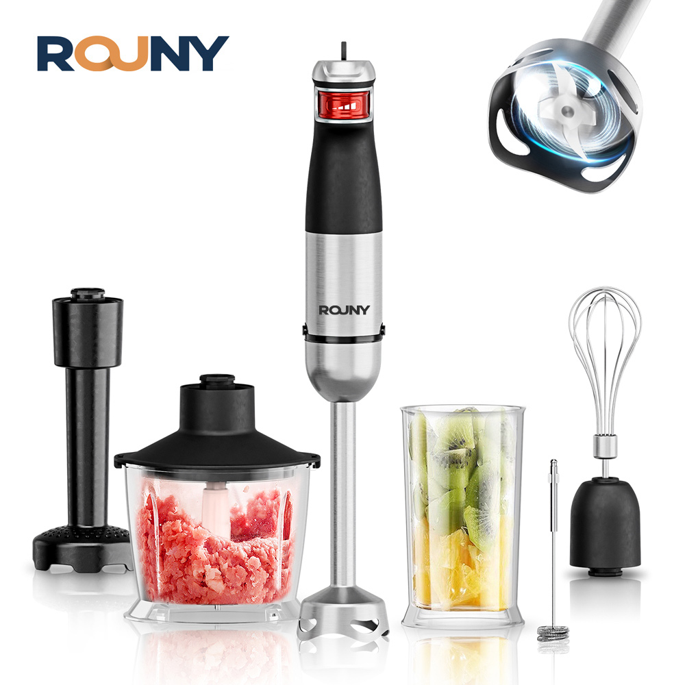 Immersion Hand Blender Set - Blender Tangan Elektrik 6-in-1 Multifungsi, Bilah