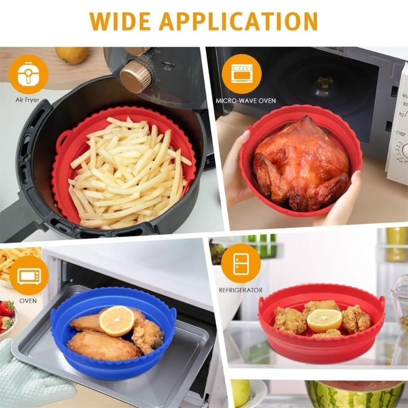 Air Fryer Silicone Pot Liner - D0AB 2-Pack Keranjang Pot Lapisan Silikon