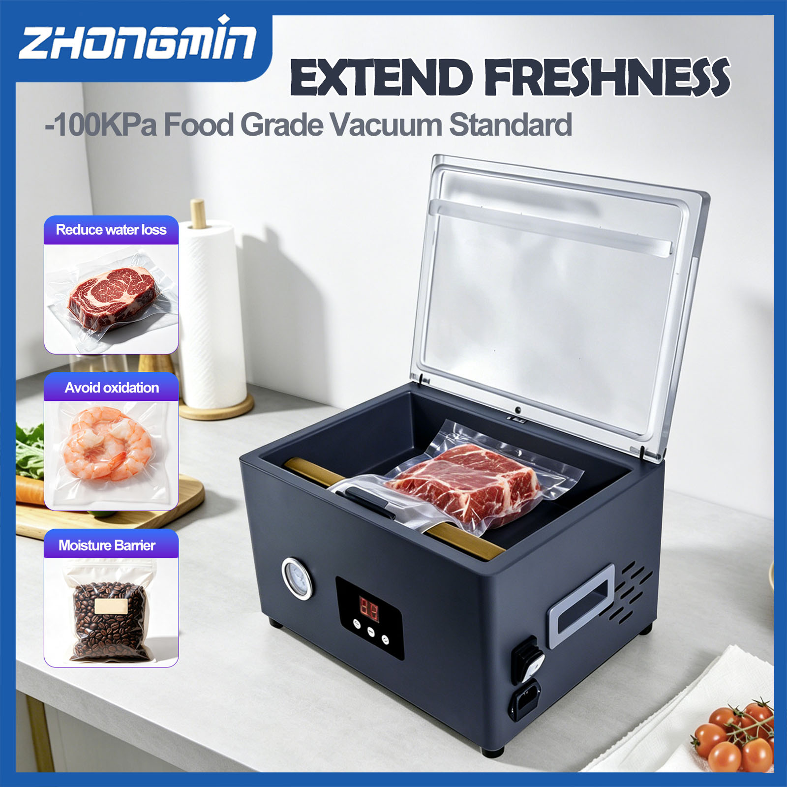 Food Vacuum Sealer Machine - Mesin Penyegel Vakum Makanan ZHONGMIN Mesin