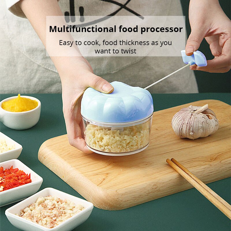 Immersion Hand Blender Set - 1pc Penghancur Bawang Putih Manual Biru/Pink,