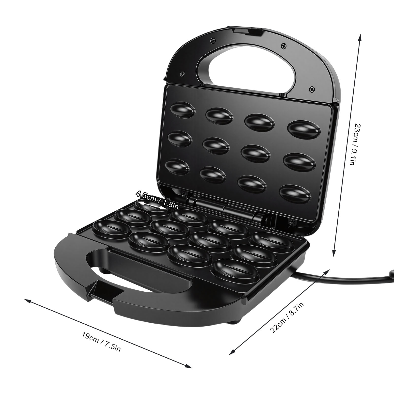 12 Cetakan Kue Walnut Anti Len - Mini Waffle Maker Machine ulasan dan harga