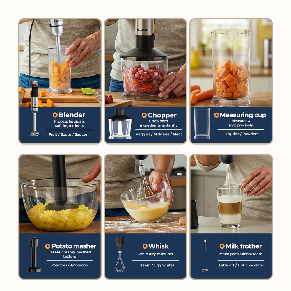 Blender Tangan Elektrik 6-in-1 - Immersion Hand Blender Set ulasan dan harga