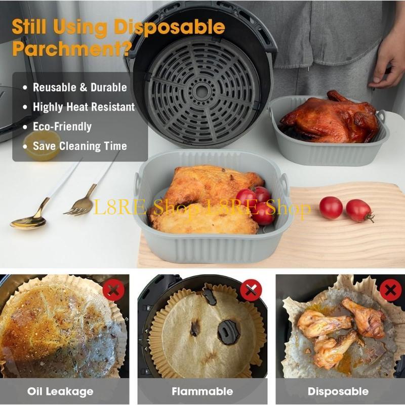 L8RE Paket 2 Silicone Pot Line - Air Fryer Silicone Pot Liner ulasan dan harga