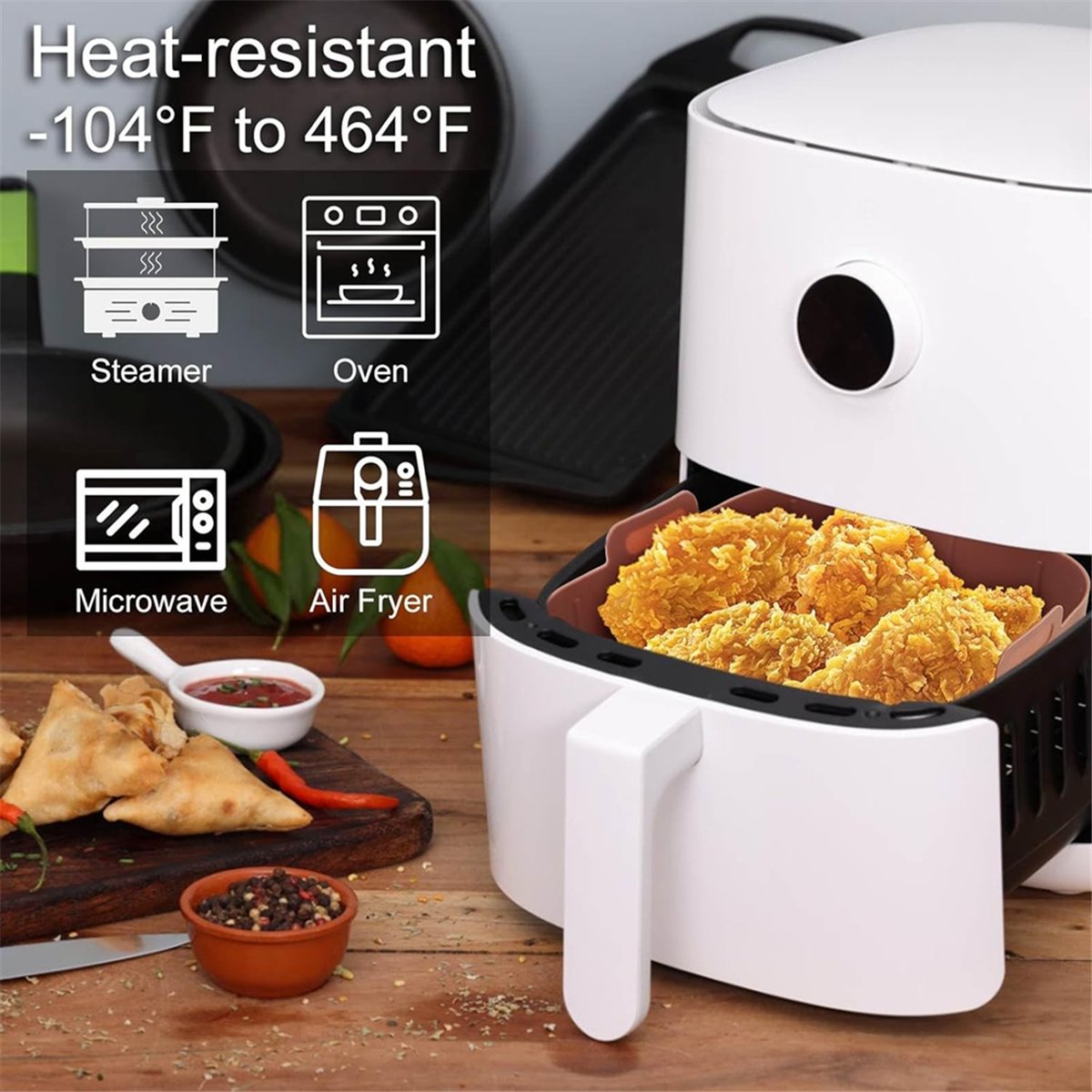 M10K 3 Buah Alas Silikon Pengg - Air Fryer Silicone Pot Liner ulasan dan harga